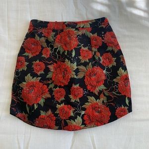 vintage floral miniskirt